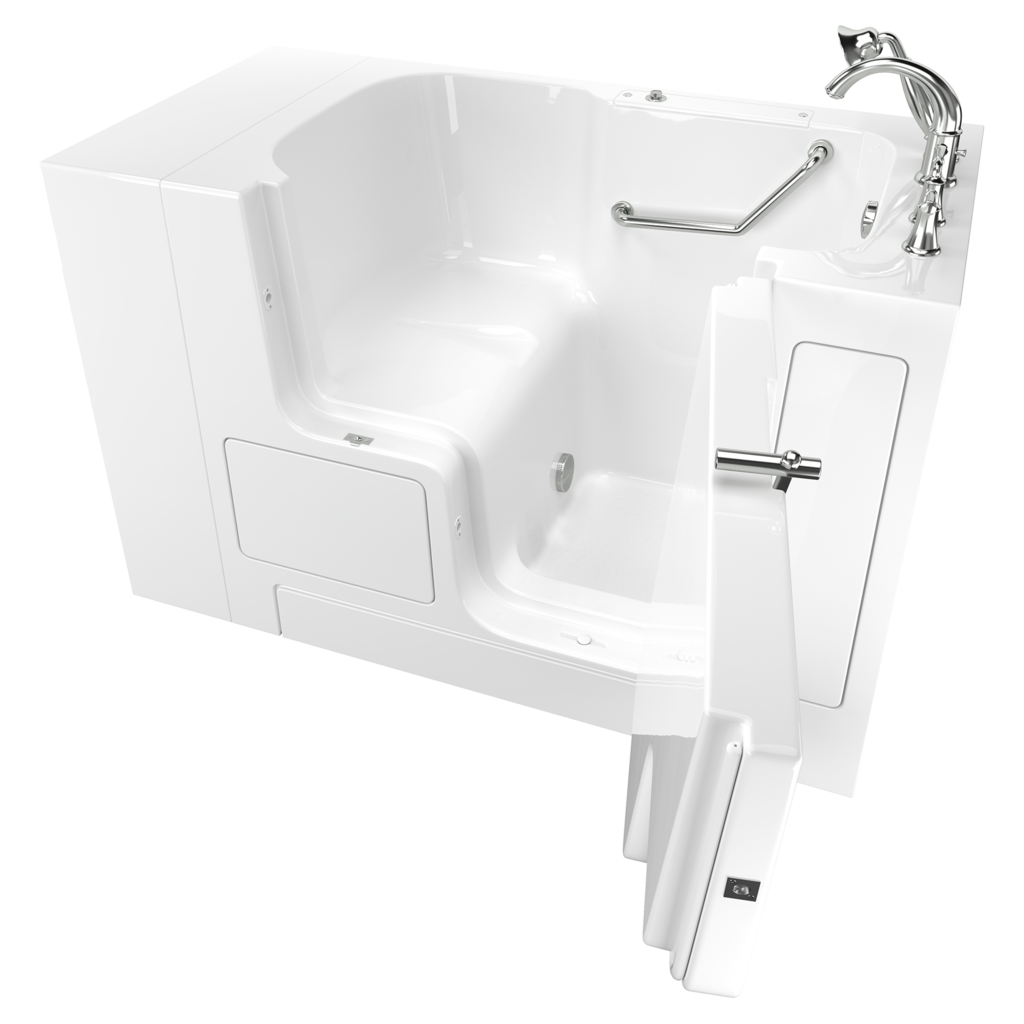 Gelcoat Value Series 32 x 52-Inch Walk-in Tub With Soaking Bath - Right-Hand Drain With Faucet